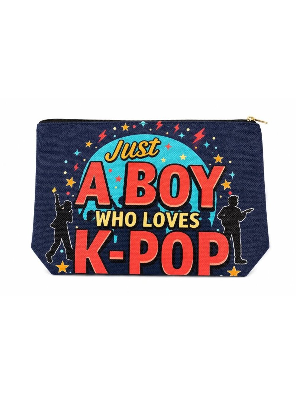 Just a Boy Who Loves K-Pop Pencil Bag Zipper Pouch